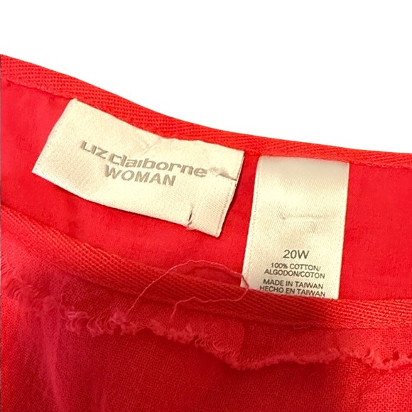 NWT Liz Claiborne Full Skirt BOHO 100% Cotton With Slip Sz 20W Cottage Pinks - Picture 2 of 11